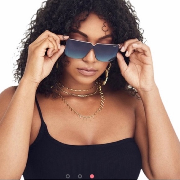 Quay Australia Bankroll GLD/TEAL Sunglasses NWT - Picture 1 of 6
